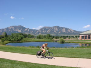 Bicycling by East Boulder Rec Center